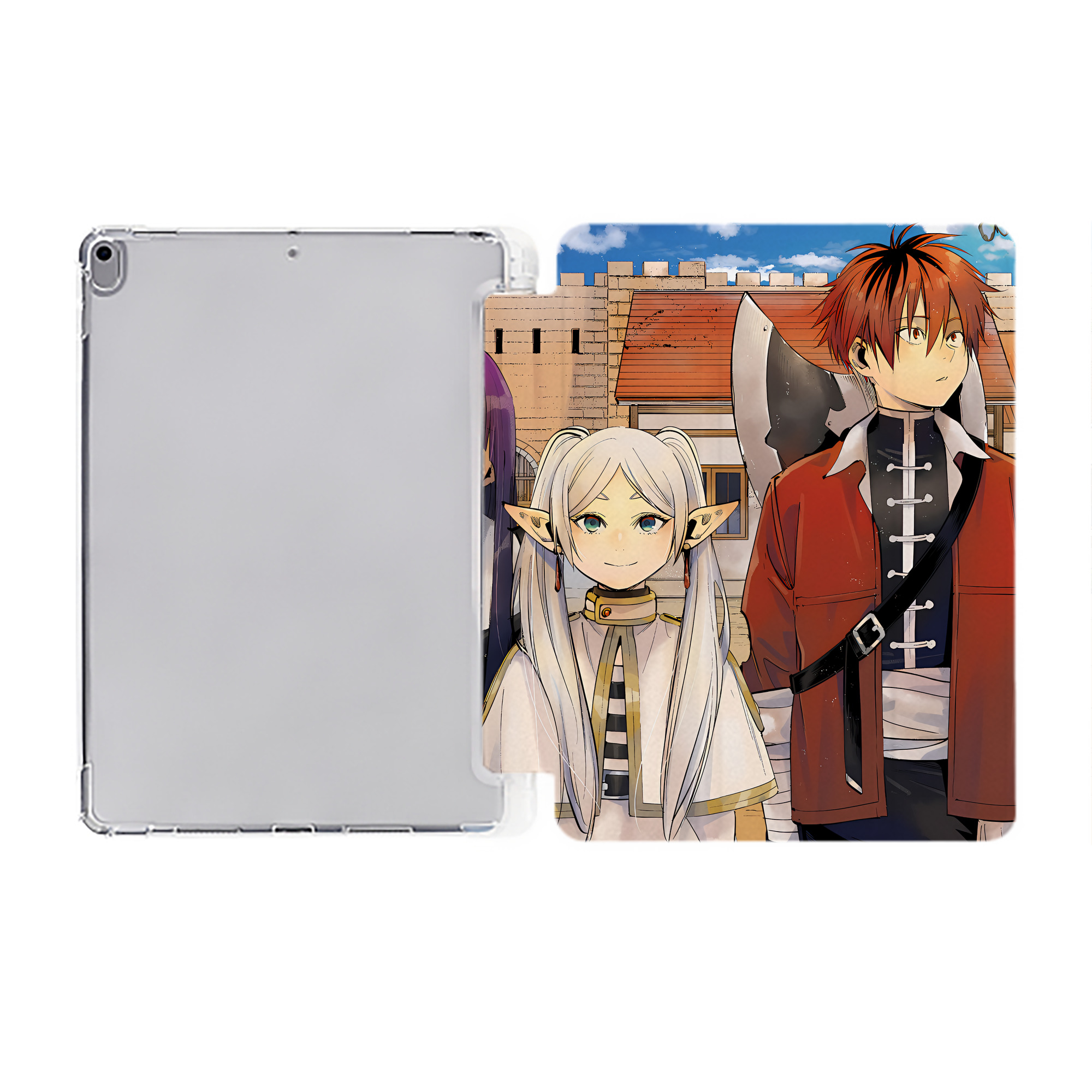 （画像用） 葬送のフリーレン Frieren IPad ケース ペン収納付き 三つ折りスタンド PUレザー×シリコン 対応機種9.5/10.5/10.9インチ